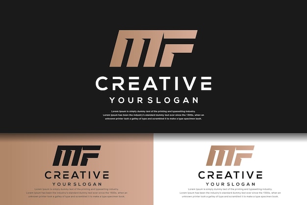 abstract monogram brief mf logo ontwerp