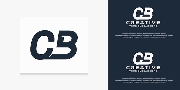 abstract monogram initiaal cb-logo sjabloon