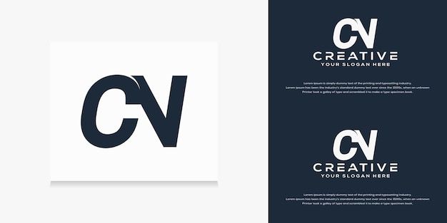 Vector abstract monogram initiaal cn logo sjabloon