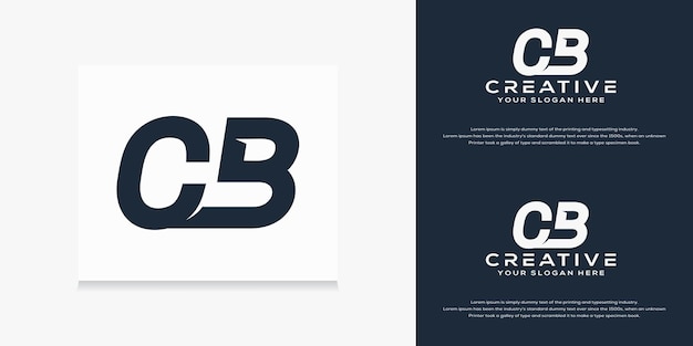 abstract monogram initial c b  logo template