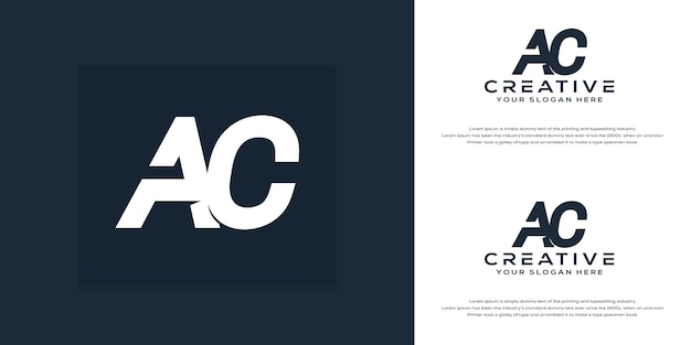 abstract monogram initial a c logo template