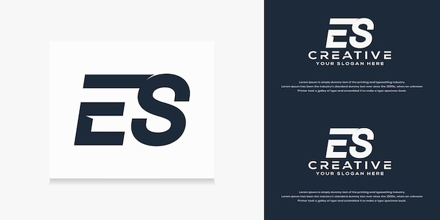 abstract monogram initial e s  logo template