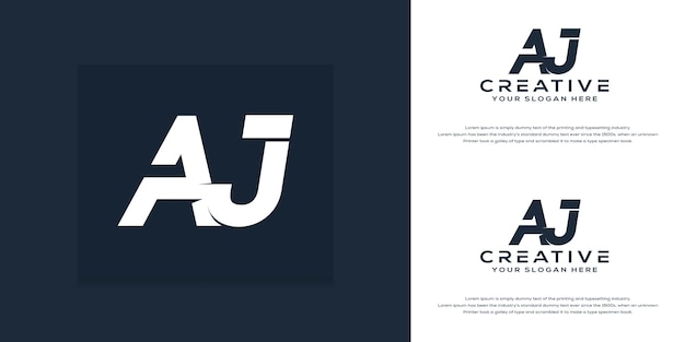 abstract monogram initial a j logo template