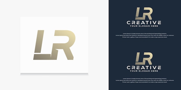 Vector abstract monogram initial l r letter logo template