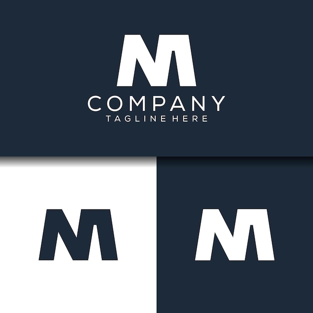 Abstract monogram initial logo design