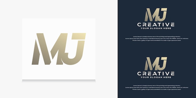 abstract monogram initial m j letter logo template