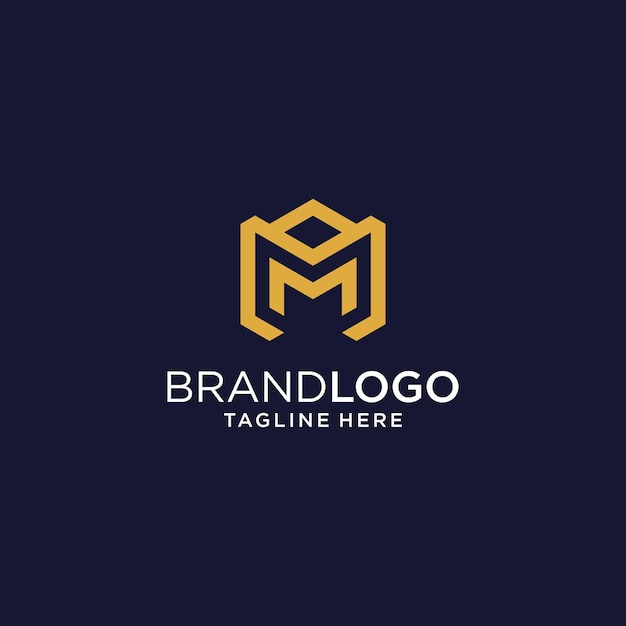 abstract monogram initial M logo template icons for business of fashion sport luxury