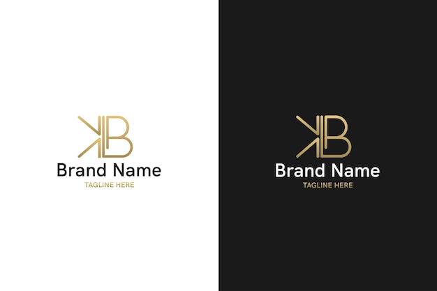 Vector abstract monogram kb of bk logo concept