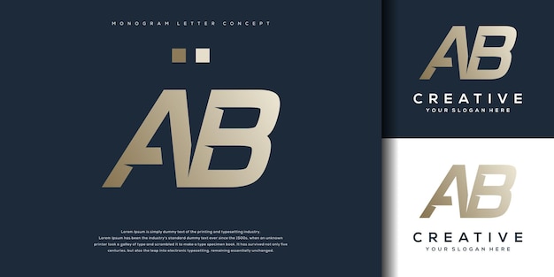 Abstract monogram letter AB logo ontwerp