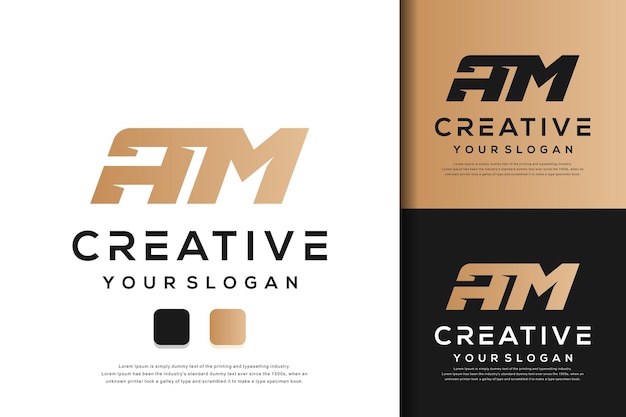 abstract monogram letter am logo template