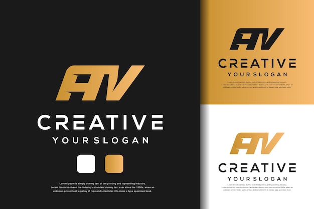 abstract monogram letter av logo template