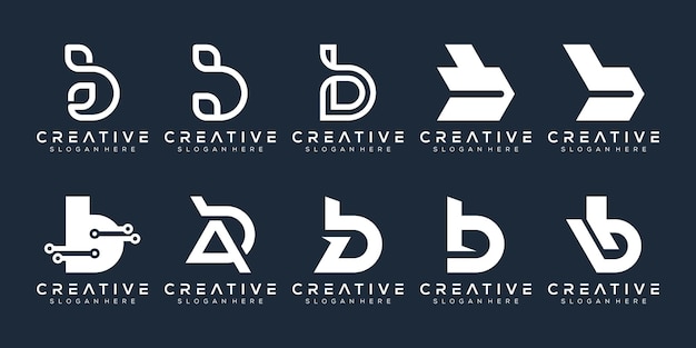 抽象的なモノグラム文字bロゴデザイン