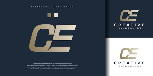 Vector abstract monogram letter c e logo template