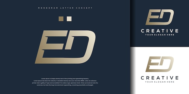 Abstract monogram letter E D logo template