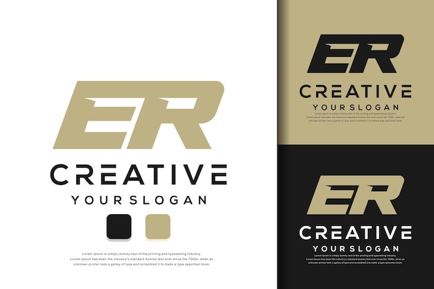 abstract monogram letter er logo design