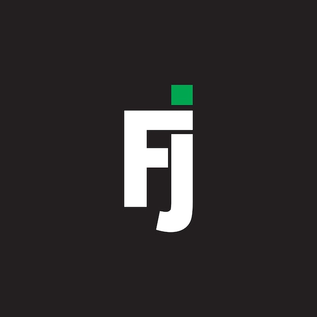 Abstract monogram letter fj logo-ontwerp op zwarte achtergrond