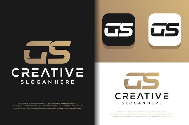 Abstract monogram letter G S logo template