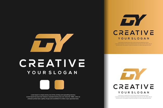 abstract monogram letter gy logo template