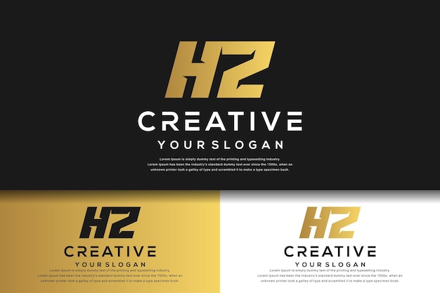 abstract monogram letter hz logo template