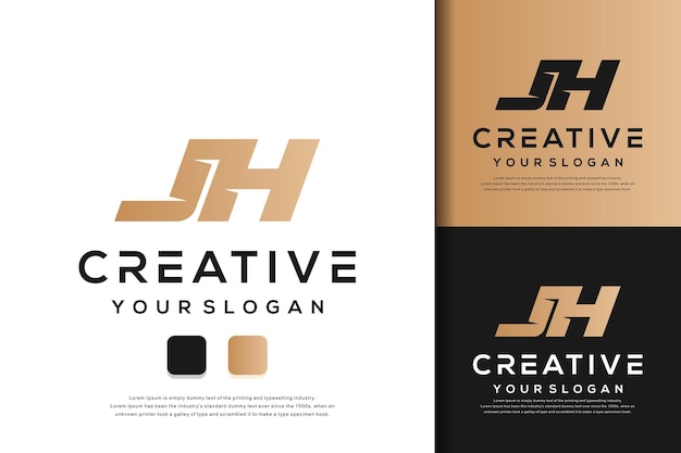 abstract monogram letter jh logo template