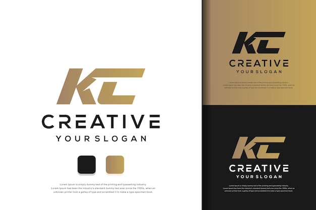 abstract monogram letter kc logo template