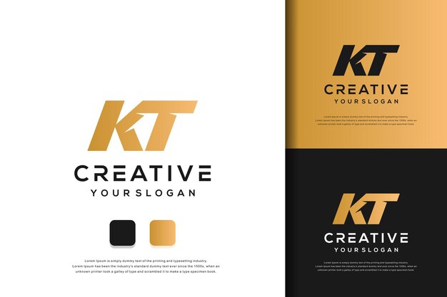 abstract monogram letter kt logo template