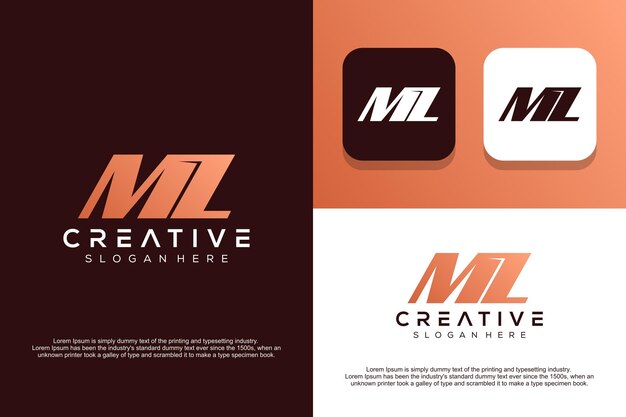 Vector abstract monogram letter m l logo design