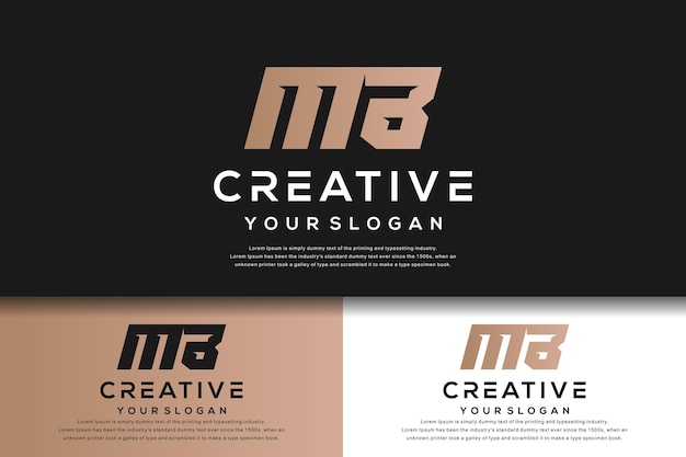 Monogramma astratto lettera mb logo design