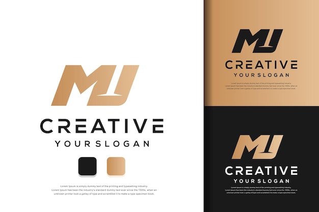 abstract monogram letter mj logo template