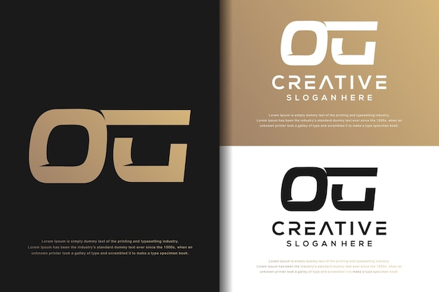 Abstract monogram letter O G logo design