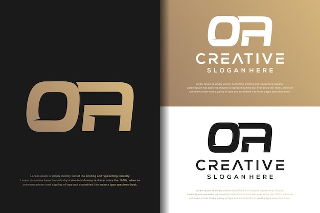 Абстрактная монограмма буква ОА дизайн логотипа