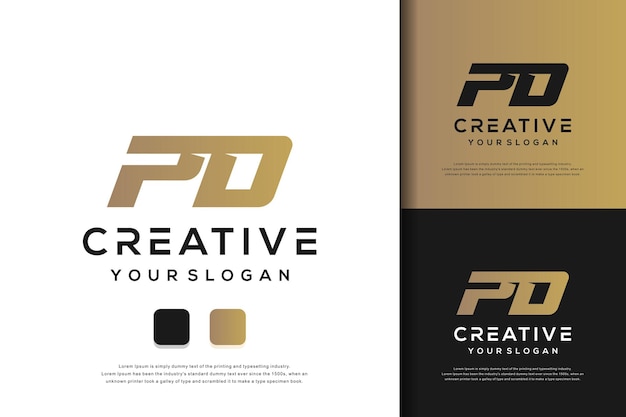 abstract monogram letter pd logo template