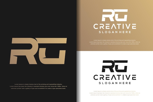 Abstract monogram letter R G logo design