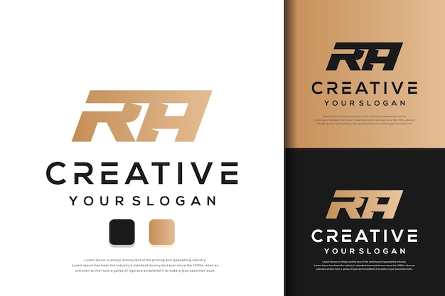 abstract monogram letter ra logo template