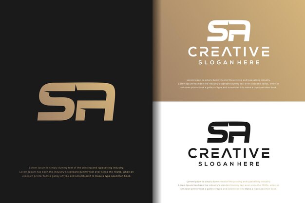 Абстрактная монограмма буква SA дизайн логотипа