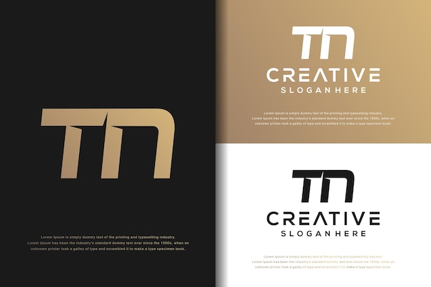 Abstract monogram letter T M logo design