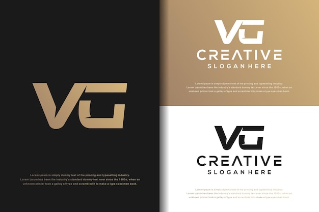 Abstract monogram letter V G logo design