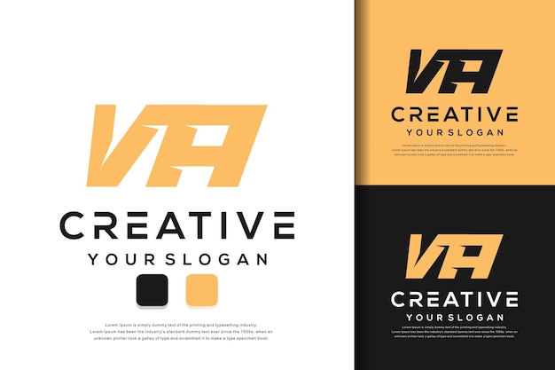 Vector abstract monogram letter va logo design