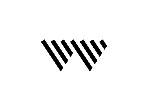 선 스타일 로고 디자인이 있는 추상 모노그램 문자 W 또는 M
