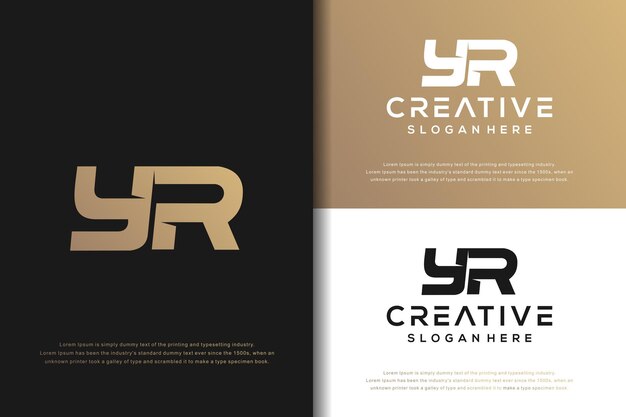 Vector abstract monogram letter y r logo design