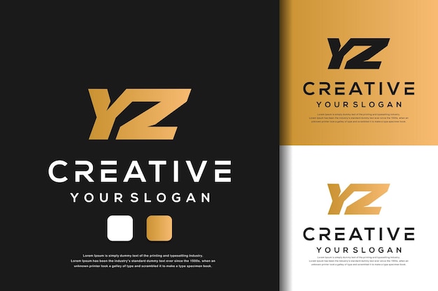 abstract monogram letter yz logo template