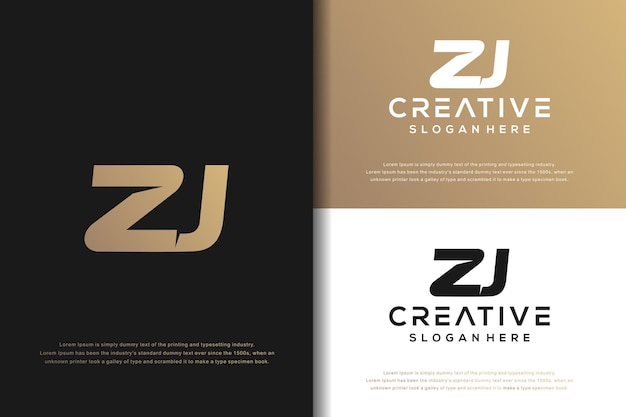 Abstract monogram letter Z J logo design