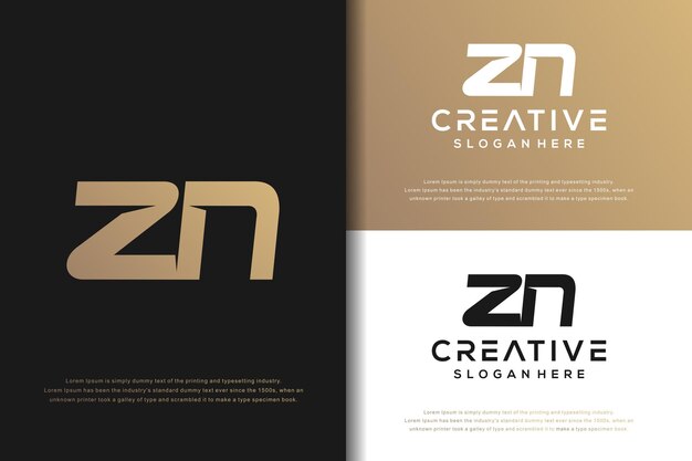 Abstract monogram letter Z N logo design