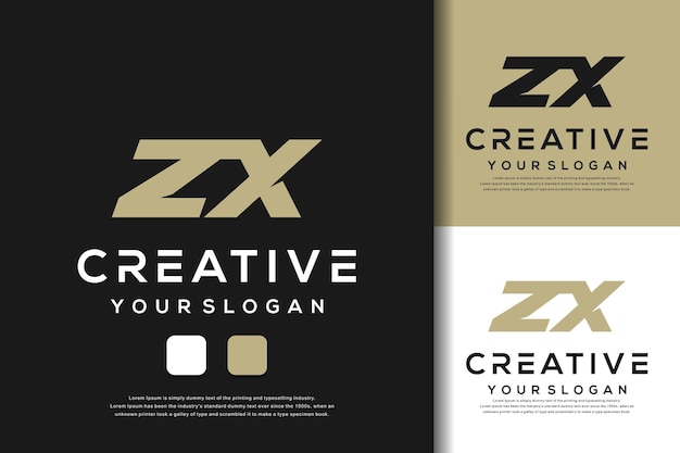 Abstract monogram letter zx logo template