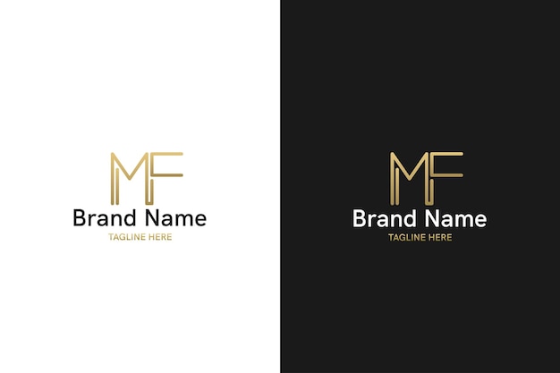 abstract monogram mf or fm logo concept