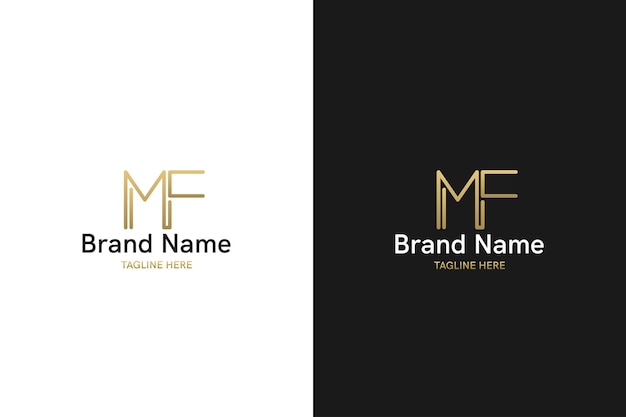 Abstract monogram MF or FM logo concept