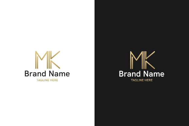 Abstract monogram MK or KM logo concept