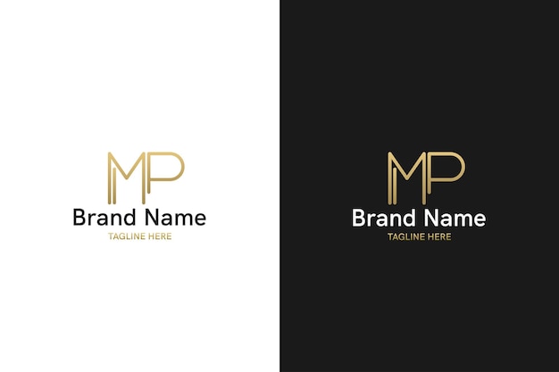 Abstract monogram MP or PM logo concept