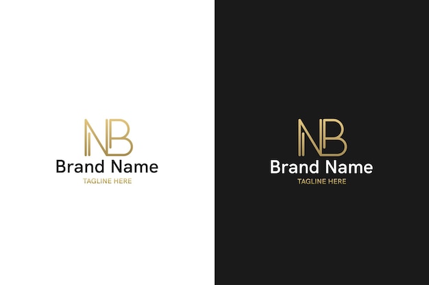 Vector abstract monogram nb or bn logo concept