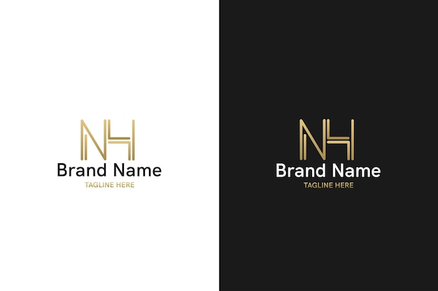 Абстрактная концепция логотипа NH или HN